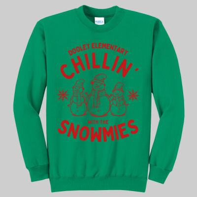 Adult Crewneck - Winter - Chillin With The Snowmies Red Thumbnail