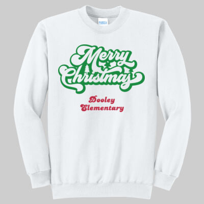 Adult Crewneck - Winter - Merry Christmas Green And Red Thumbnail