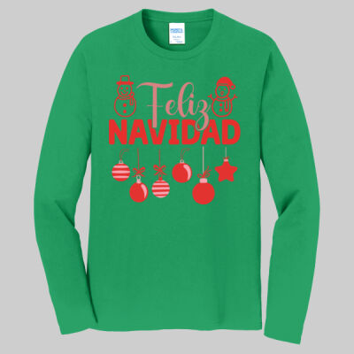 Adult Long Sleeve Shirt - Winter - Feliz Navidad Red Thumbnail